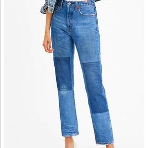 Levi 501 patch straight jeans